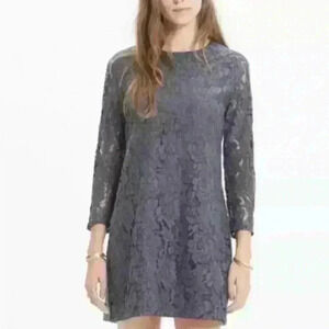 Madewell size 4  Lace Cocktail Cadet Blue Gray Dress Party Holiday